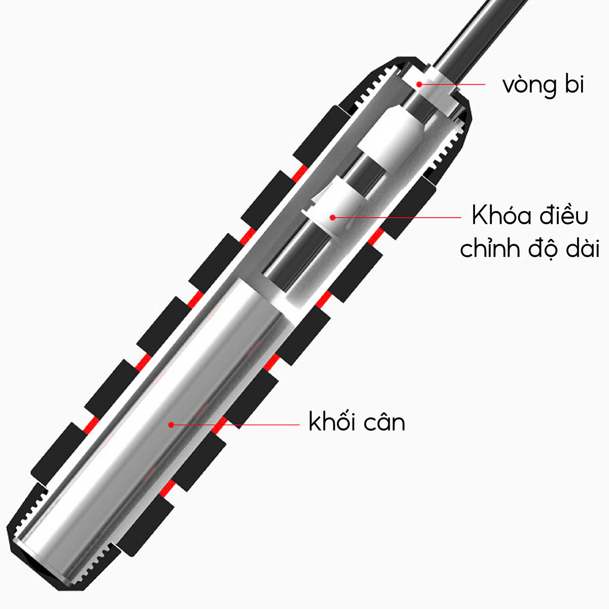 Mô tả - JR100 ĐỎ Dây Nhảy Thể Lực Đàn Hồi, Hỗ Trợ Luyện Tập Thể Dục tại nhà bọc nhựa PVC cao cấp - 5