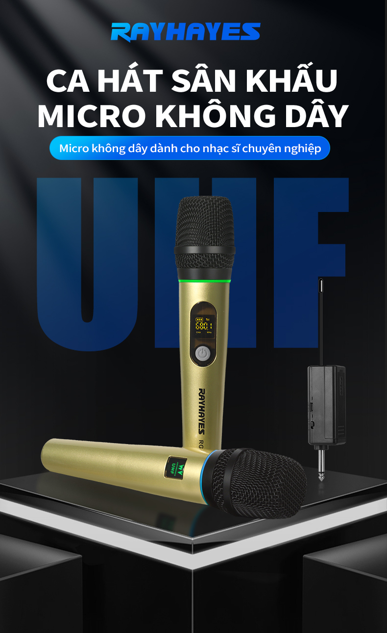 RAYHAYES Micro không dây RG-X3S micro sạc không dây UHF chống hú chuyên ...