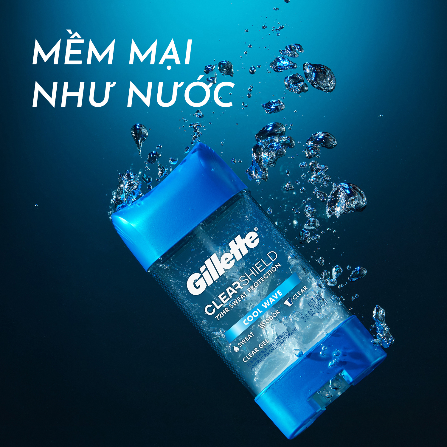 Mô tả Gel Khử Mùi & Hỗ Trợ Giảm Tiết Mồ Hôi Dành Cho Nam Gillette Cool Wave 107g - 1