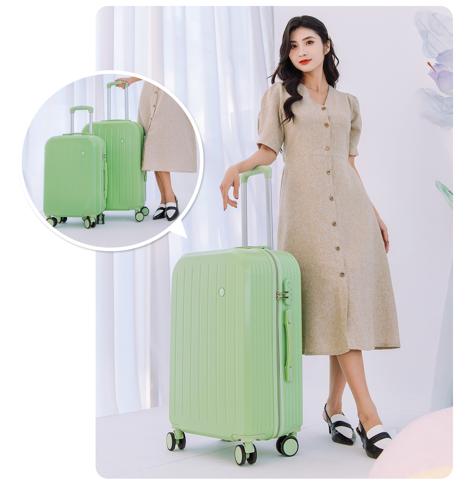 Mô tả Vali kéo du lịch thời trang SUNNY SV07/LATO nhựa PC + ABS (2 size 5 màu) - 5