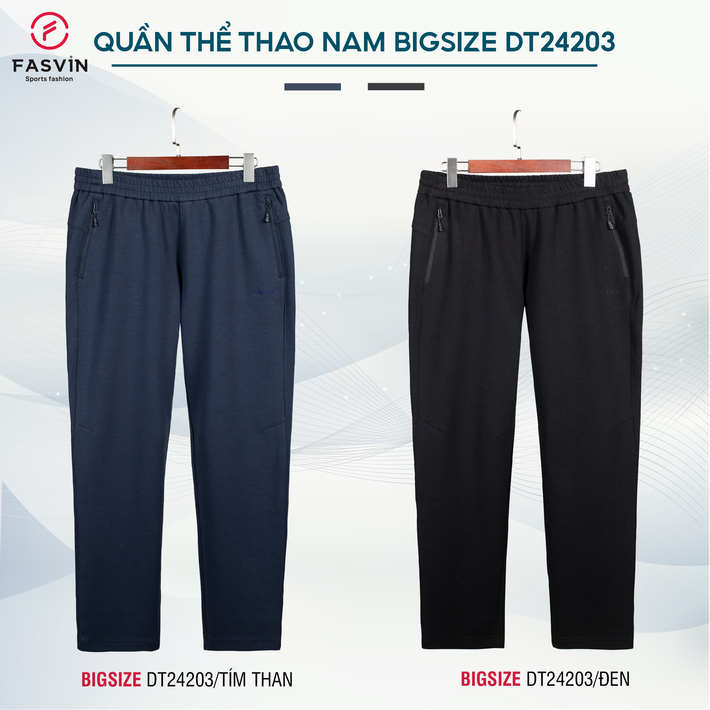 Mô tả Quần Nỉ Xốp Nam Big Size Ống Suông Fasvin DT24203.HN Từ 80 Đến 120kg Vải Nỉ Mềm Mại Có Độ Dày Vừa Phải - 2