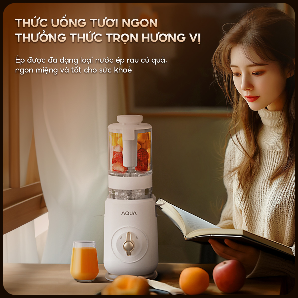 Mô tả Máy ép chậm AQUA JSJ0901RW 900ml, ép nguyên quả trái cây, vắt kiệt bã - Bảo hành 12 tháng - 5