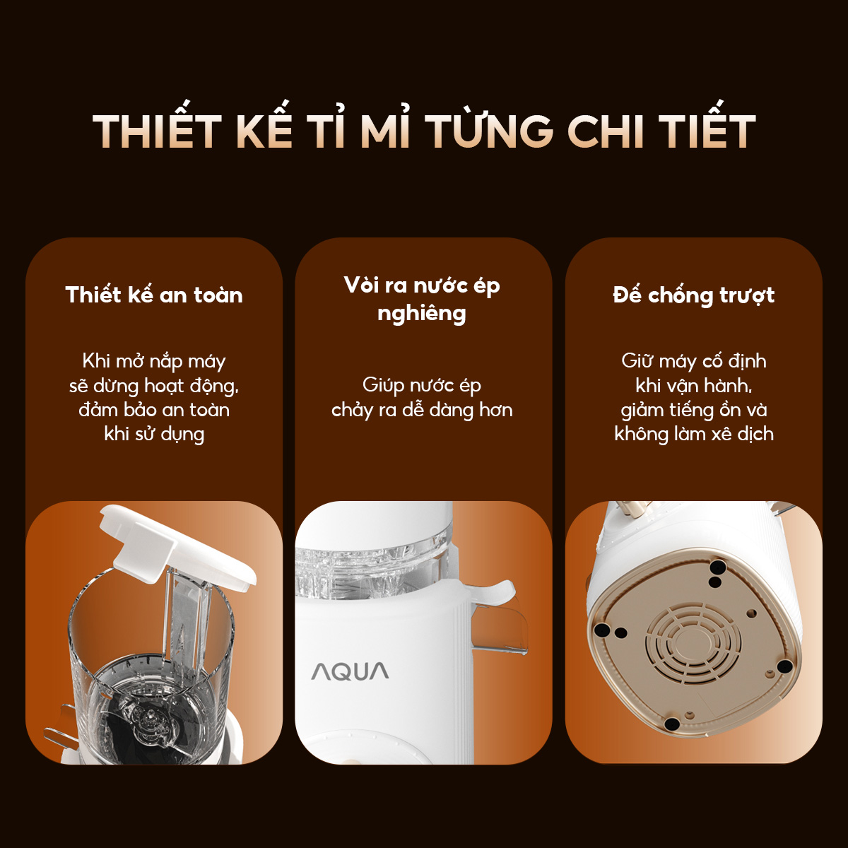 Mô tả Máy ép chậm AQUA JSJ0901RW 900ml, ép nguyên quả trái cây, vắt kiệt bã - Bảo hành 12 tháng - 6