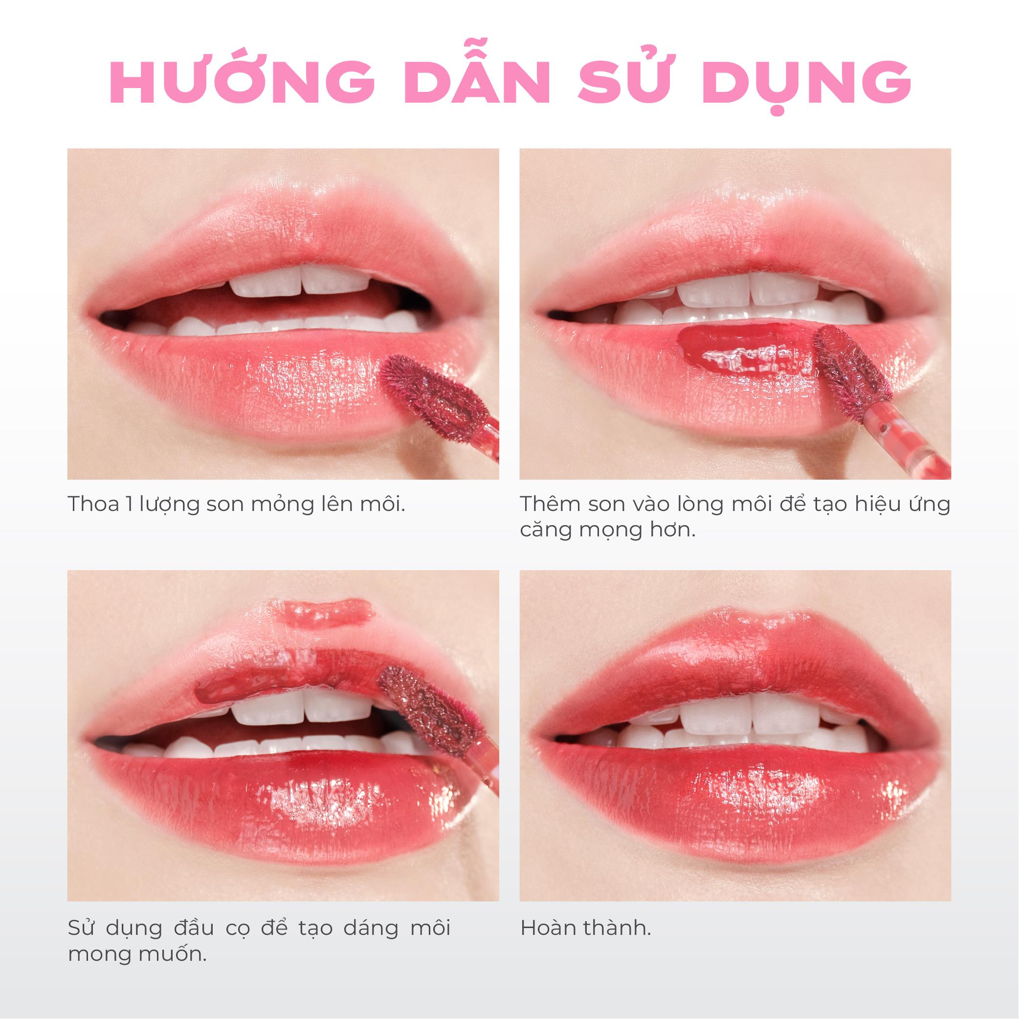 Mô tả Son tint bóng không dính bền màu Lemonade Mirror Mirror Water Tint 4g - 10