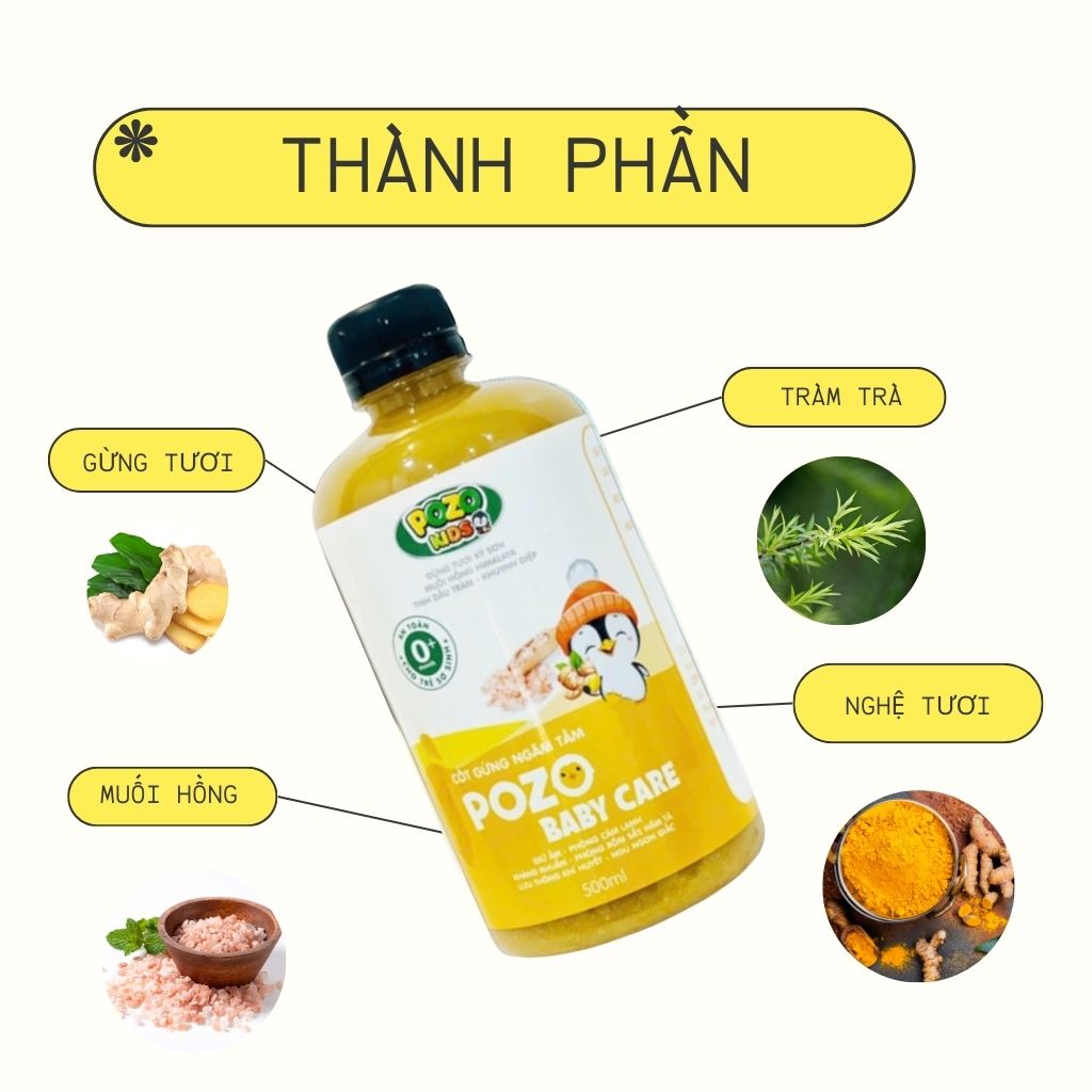 Mô tả Nước Cốt Gừng Pozokid Giữ Ấm Cho Bé COMBO 2 HỘP TIẾT KIỆM - 1