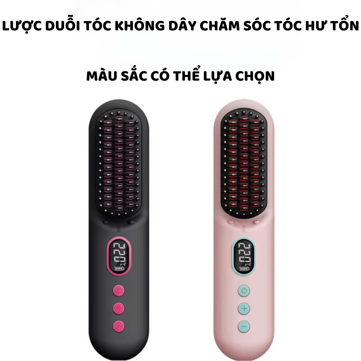Mô tả Lược điện không dây cao cấp ENZO, công nghệ ion âm, chăm sóc tóc bóng mượt tự nhiên, tạo kiểu đa năng - 6