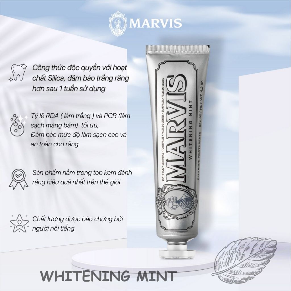 Mô tả Combo 3 Vị Cinnamon, Whitening, Smoker Làm Trắng Răng, Chống Mảng Bám, Hương Quế 85ml - MARVIS - 3