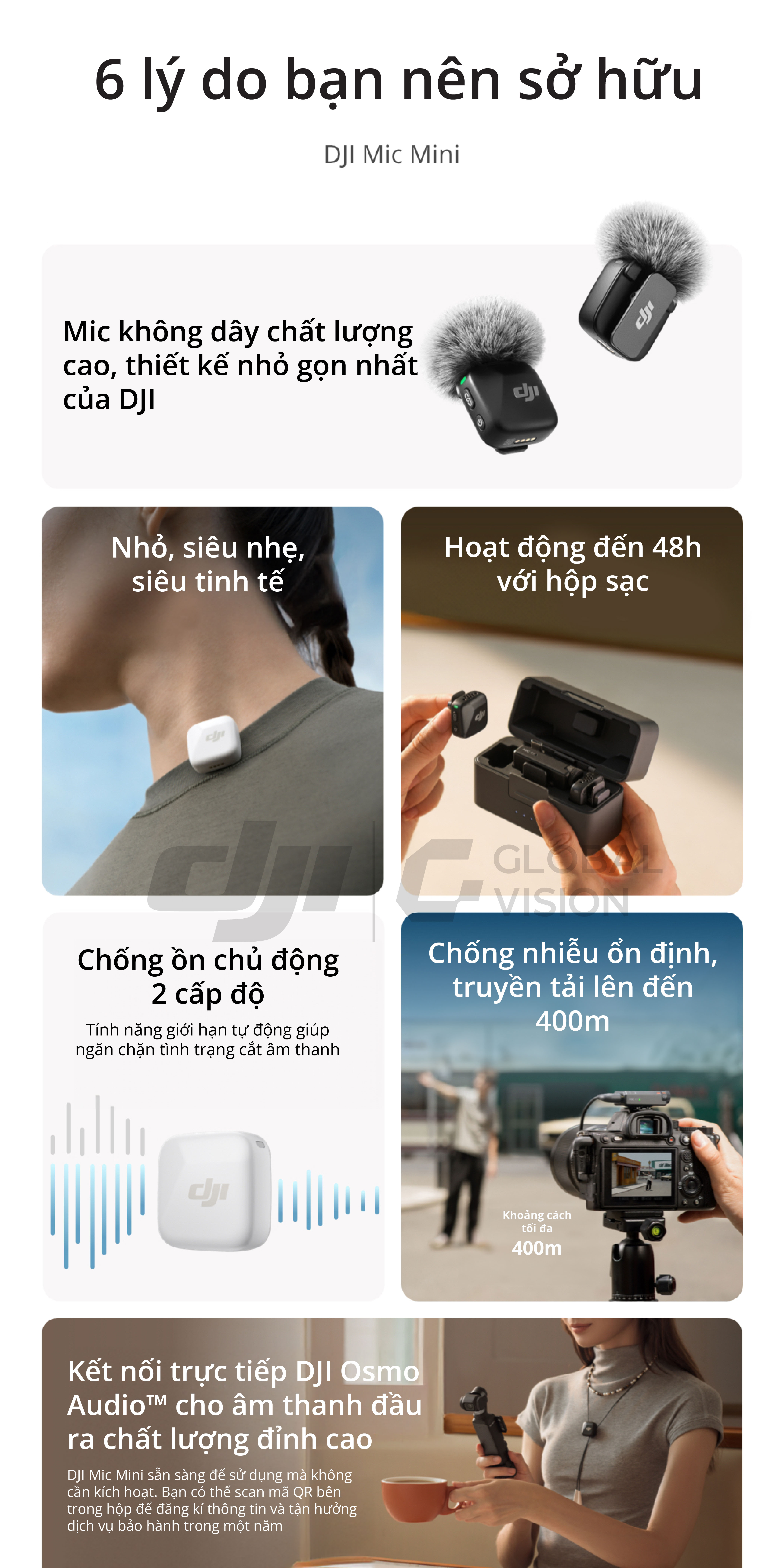 Mô tả Bộ micro không dây cài áo DJI Mic Mini nhỏ gọn nhẹ, khử ồn chất lượng (DJI Mic Mini) - 2