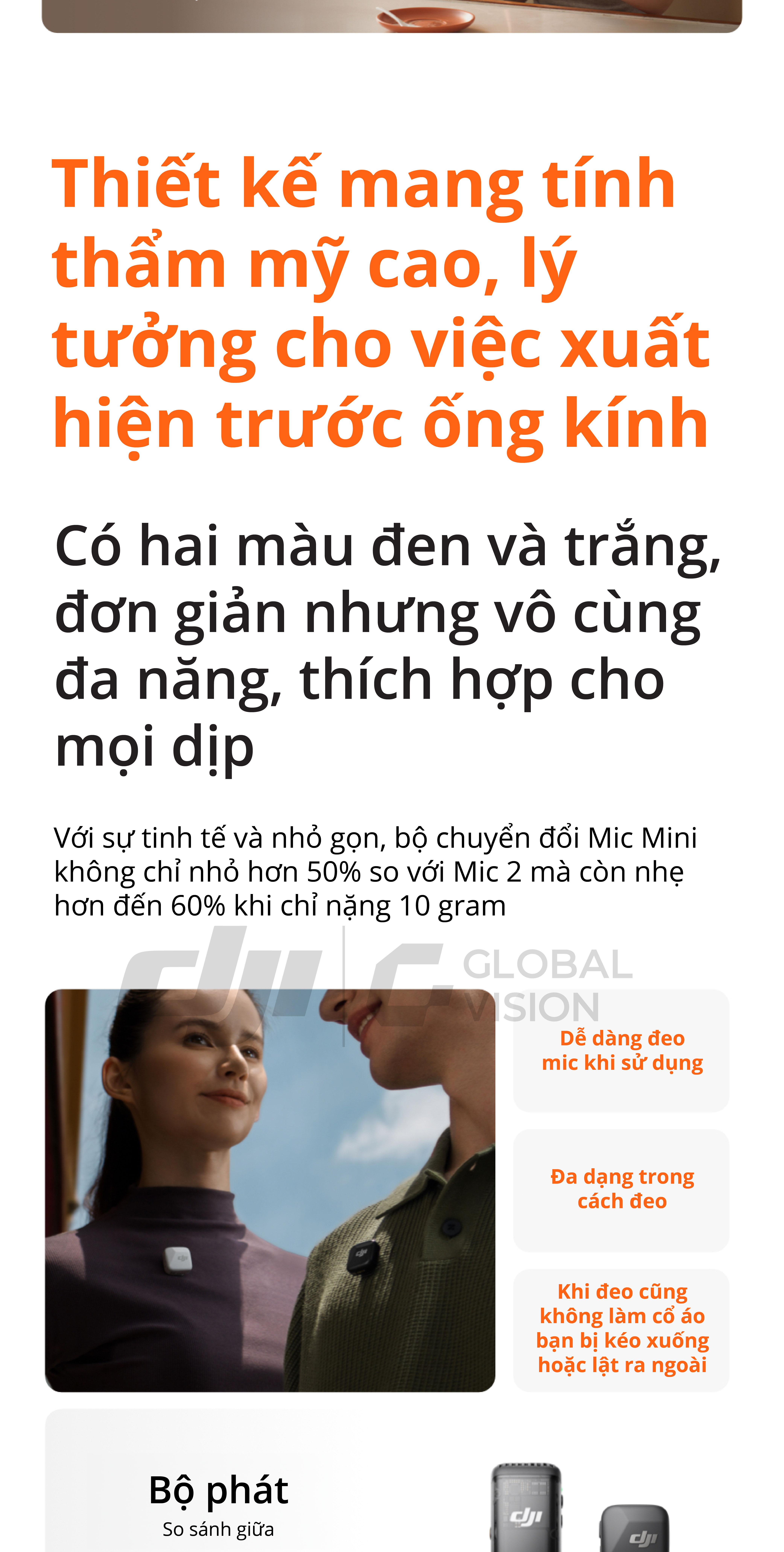 Mô tả Bộ micro không dây cài áo DJI Mic Mini nhỏ gọn nhẹ, khử ồn chất lượng (DJI Mic Mini) - 3