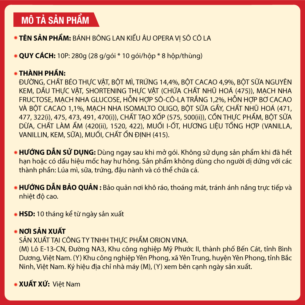 Mô tả Hộp 10 Gói Bánh kiểu Âu OPERA (280g) - 3