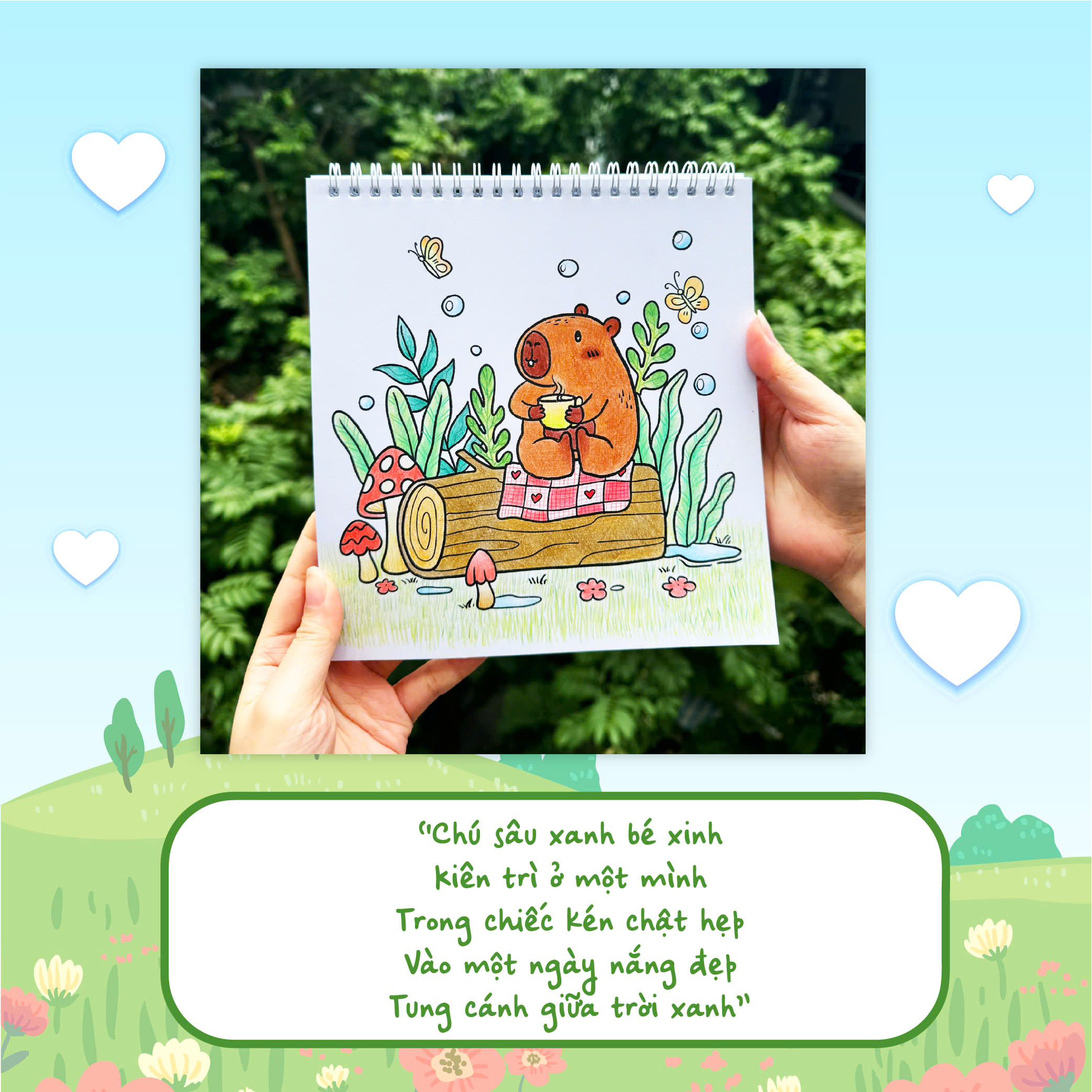 Mô tả Sách Tô màu Capybara & Trái tim mặt trời - 5