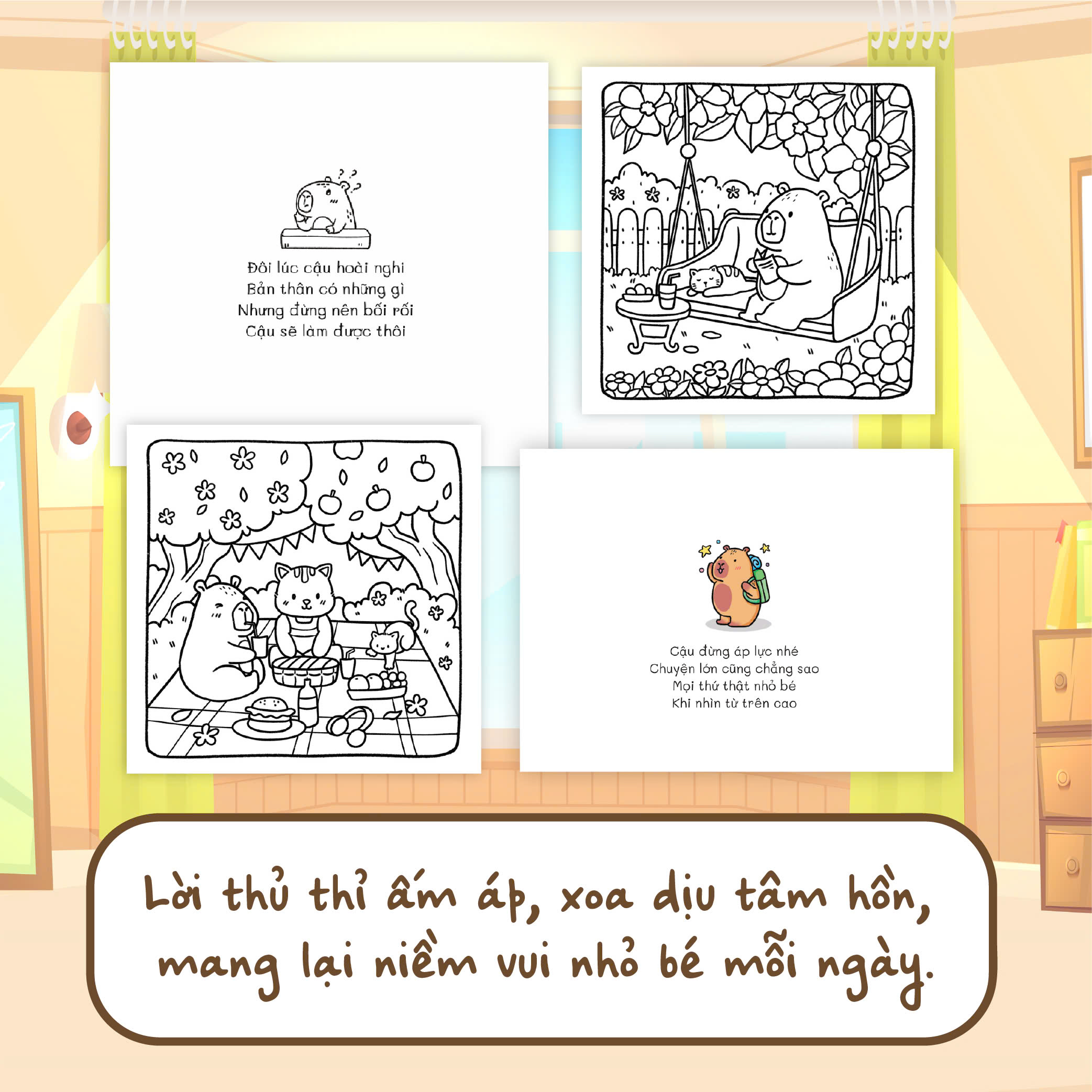 Mô tả Sách Tô màu  Capybara & Ngôi nhà hạnh phúc - 4