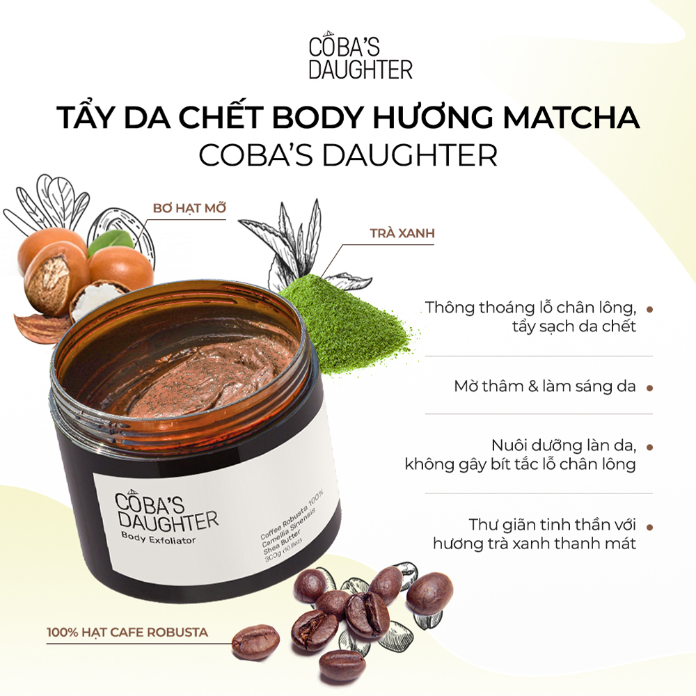Mô tả Tẩy Tế Bào Chết Toàn Thân Hương Matcha CoBa’s Daughter Body Exfoliator 300gr - 2