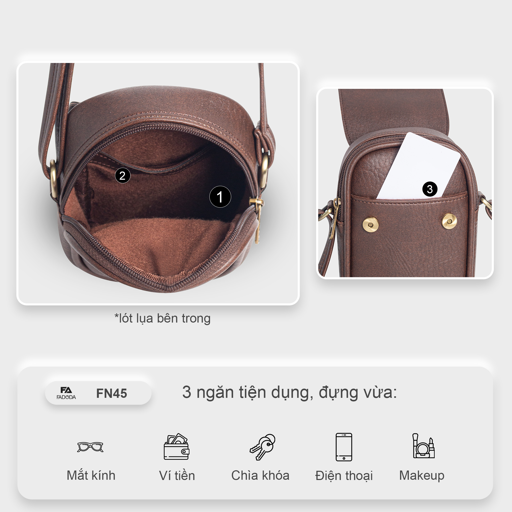 Túi đeo chéo Fadoda FN45 chi tiết 2