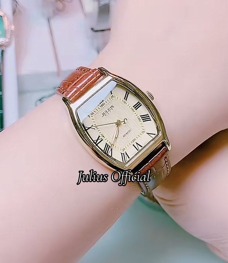 Mô tả Julius Official | Đồng hồ nữ Julius JA-703 dây da size 27 - 2