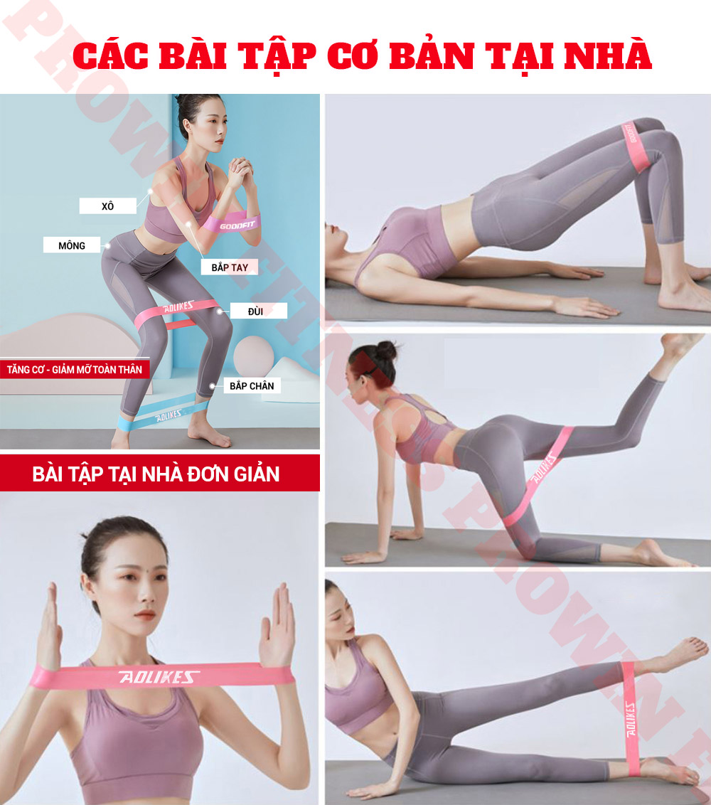 Mô tả Dây kháng lực miniband Aolikes new 2025 tập gym, mông đùi, đá bóng chất liệu cao su - 9