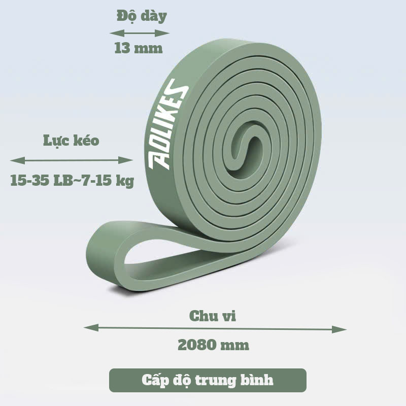 Mô tả Dây kháng lực powerband Aolikes new 2025 tập gym yoga toàn thân chất liệu cao su chính hãng - 3