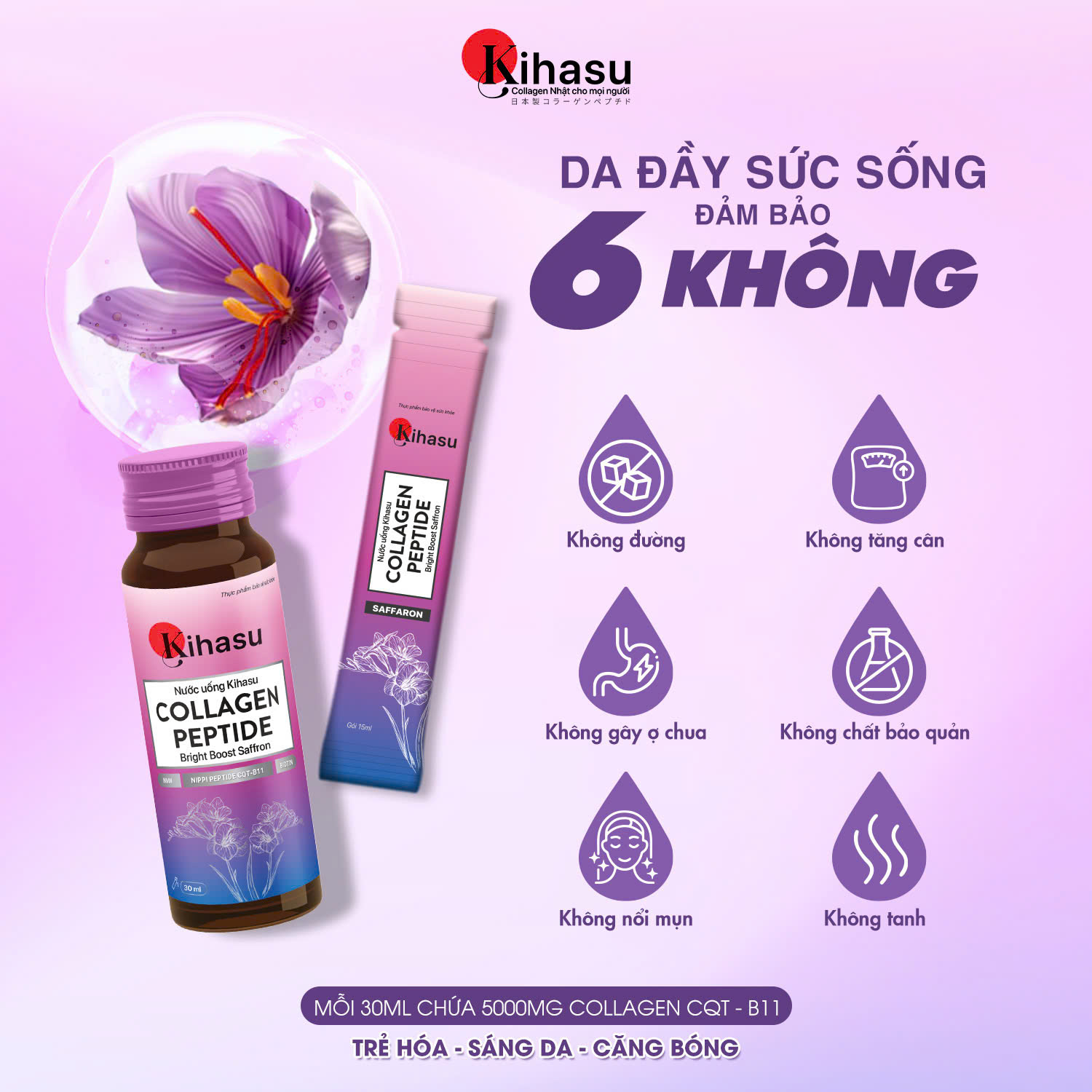 Mô tả Combo 2 Hộp Nước Collagen Kihasu Kích Thích Sản Sinh Collagen, Giúp Chống Lão Hóa, Đem Lại Làn Da Tươi Trẻ Căng Mịn - 4