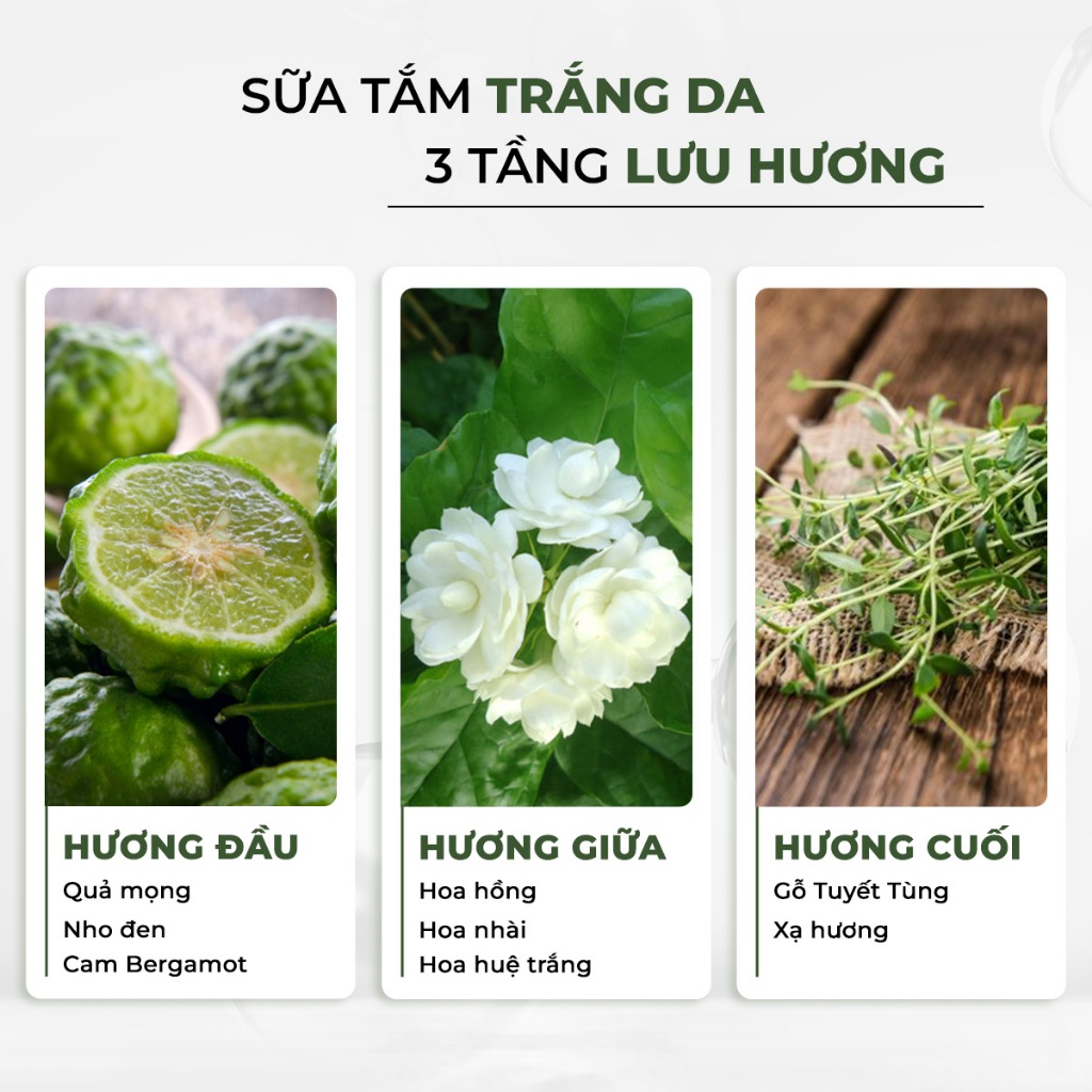 Mô tả Sữa tắm dưỡng trắng da cánh hoa cúc vạn thọ Weilaiya cấp ẩm, sáng da hương thơm sang trọng 450ml - 1