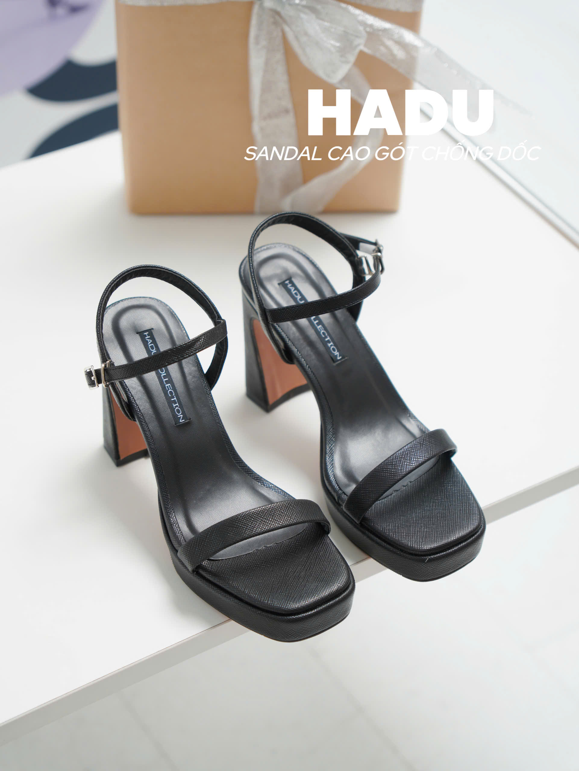 Giày Sandal Gót Vuông HADU M1029 - Ảnh 6