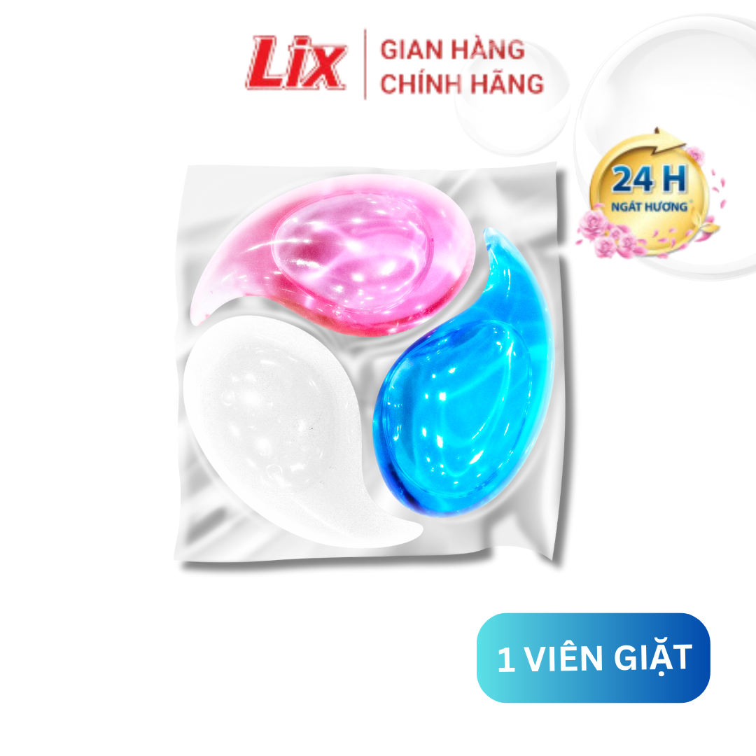 Mô tả Viên giặt xả 2 trong 1 Lix hương nước hoa sạch thơm mát suốt ngày dài 34 viên 15g 00102 Lixco Việt Nam - 1