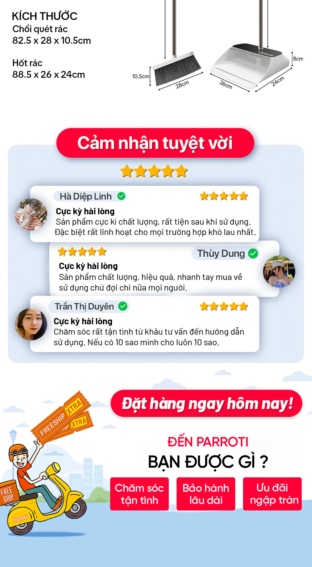 Bộ chổi hót rác Parroti BM01
