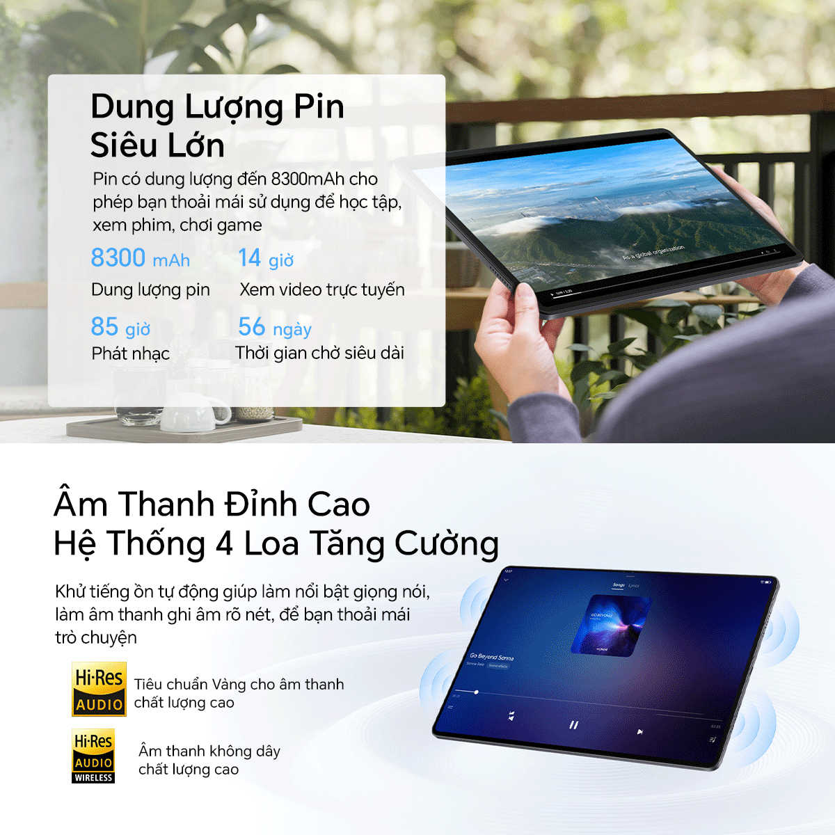 Mô tả Máy tính bảng HONOR Pad X8a 4GB+128GB | Màn hình TFT LCD 11" 90Hz | Pin 8300mAh | BH 13 tháng - 3