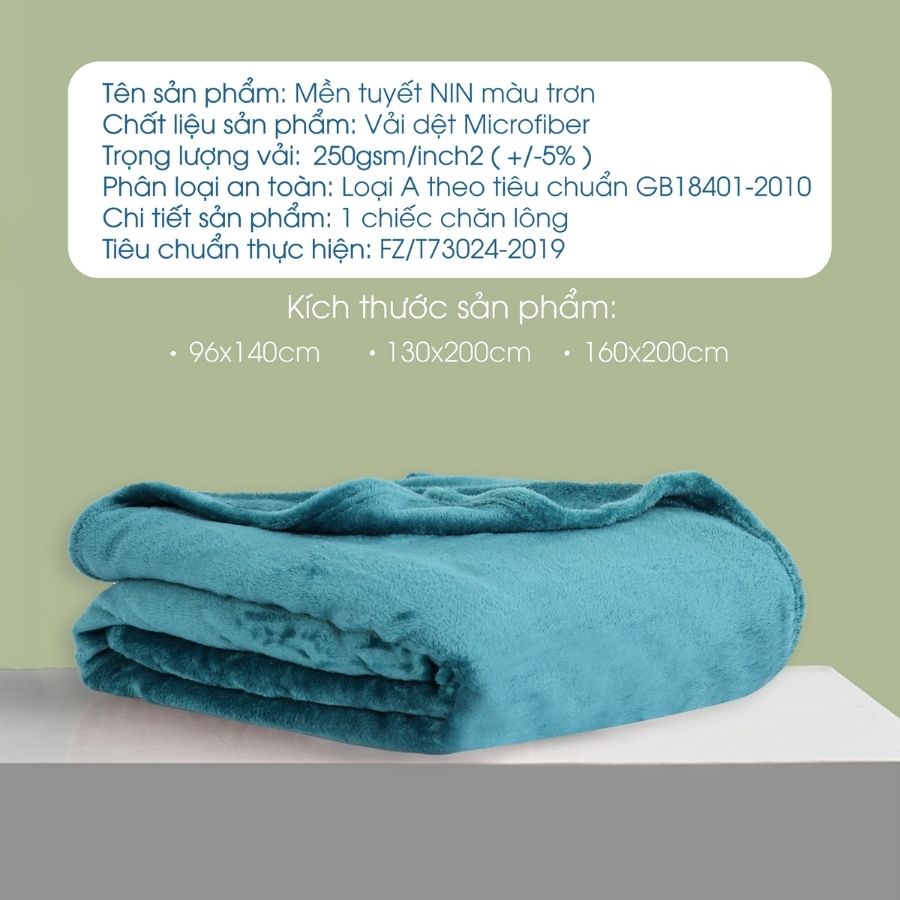 Mô tả Mền tuyết NIN House siêu mềm mịn 100% Microfiber - Emerald (nhiều kích cỡ) - 6