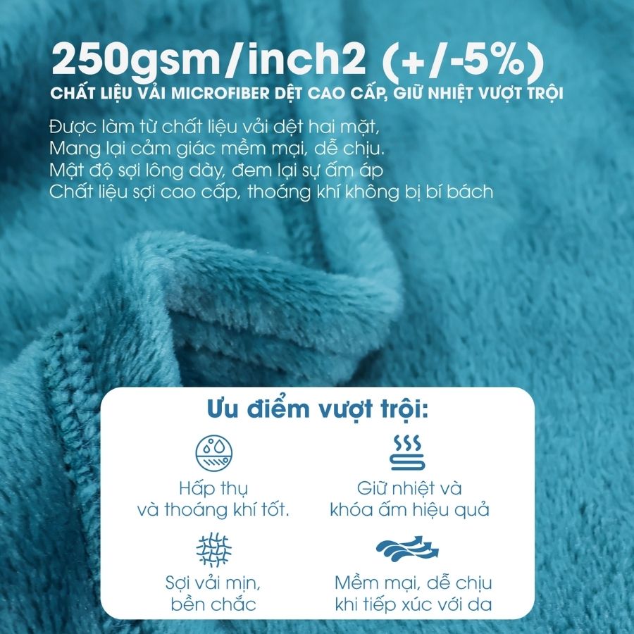 Mô tả Mền tuyết NIN House siêu mềm mịn 100% Microfiber - Emerald (nhiều kích cỡ) - 4