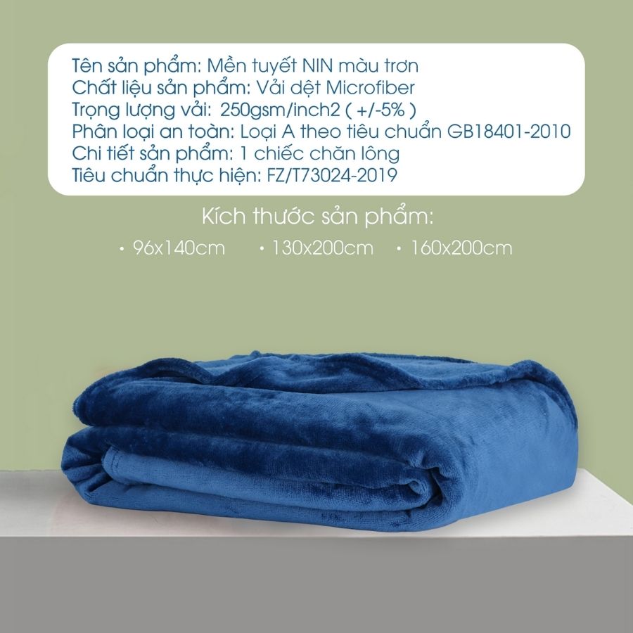 Mô tả Mền tuyết NIN House - Dark Blue siêu mềm mịn nhiều kích cỡ - 1