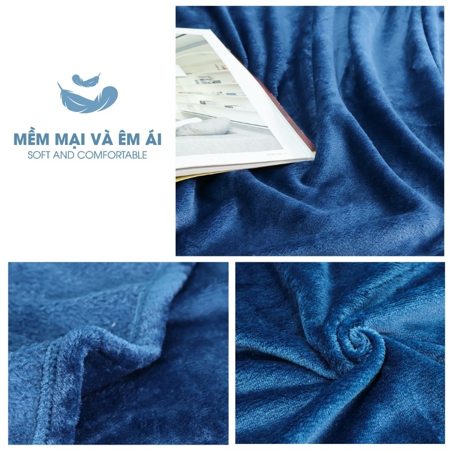 Mô tả Mền tuyết NIN House - Dark Blue siêu mềm mịn nhiều kích cỡ - 3