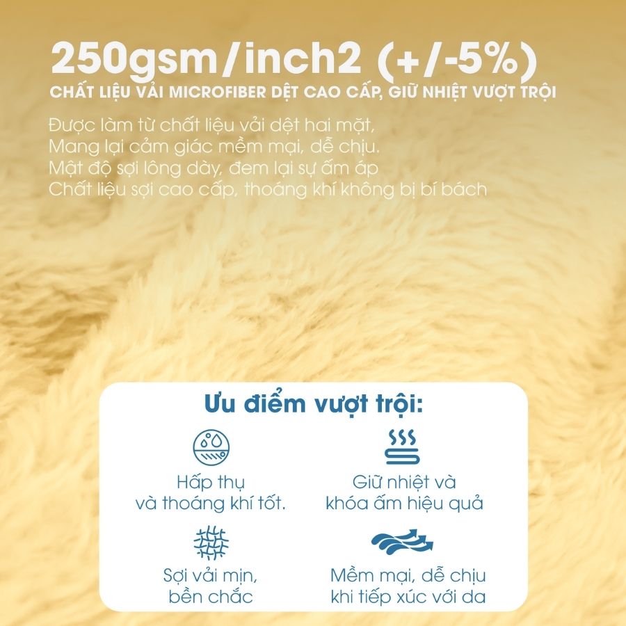 Mô tả Mền tuyết NIN House siêu mềm mịn 100% Microfiber - Soybean vàng nhạt (nhiều kích cỡ) - 5