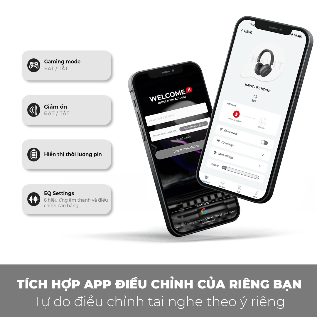 Mô tả Tai nghe Bluetooth Havit Life NC01H H668BT | Chống ồn chủ động ANC - Nghe nhạc 80h - Màng loa 40mm | Bảo hành 12 tháng - 1