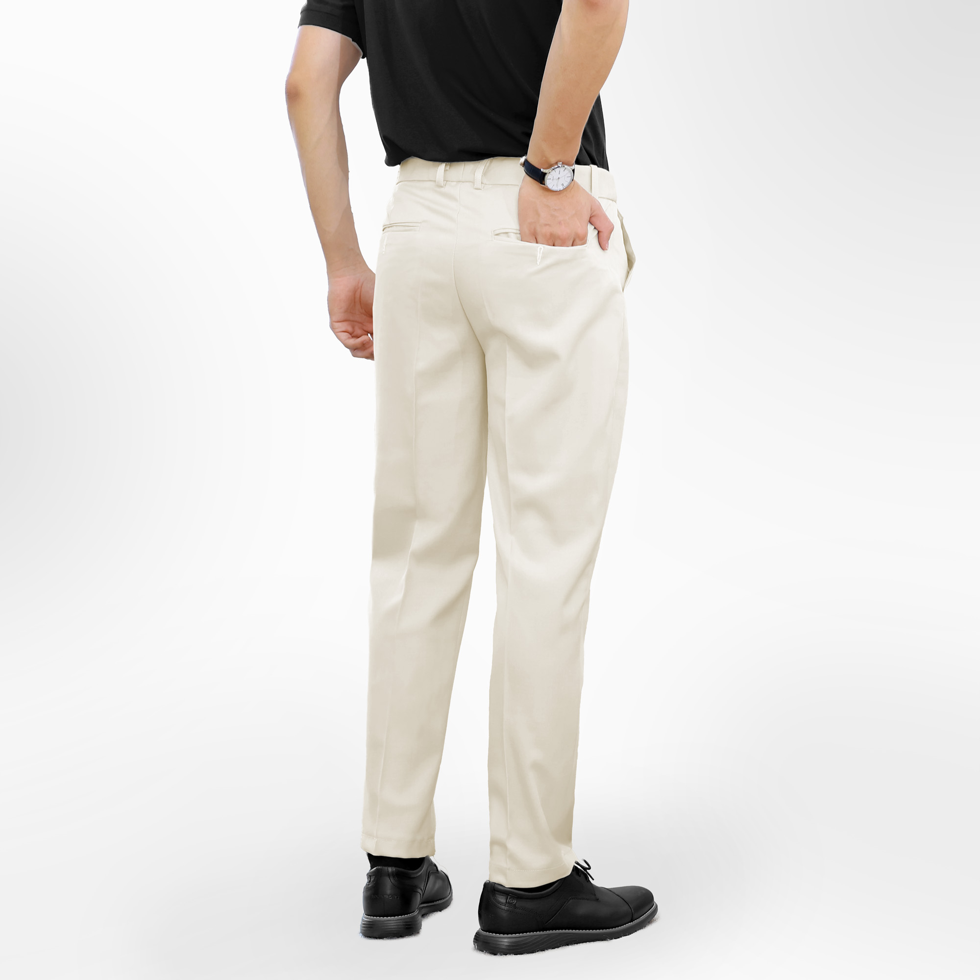 Mô tả Quần Âu Dài và Quần Short lưng đai chun ẩn, vải Tuyết Mưa mềm mịn, form regular brand POLYS - 6