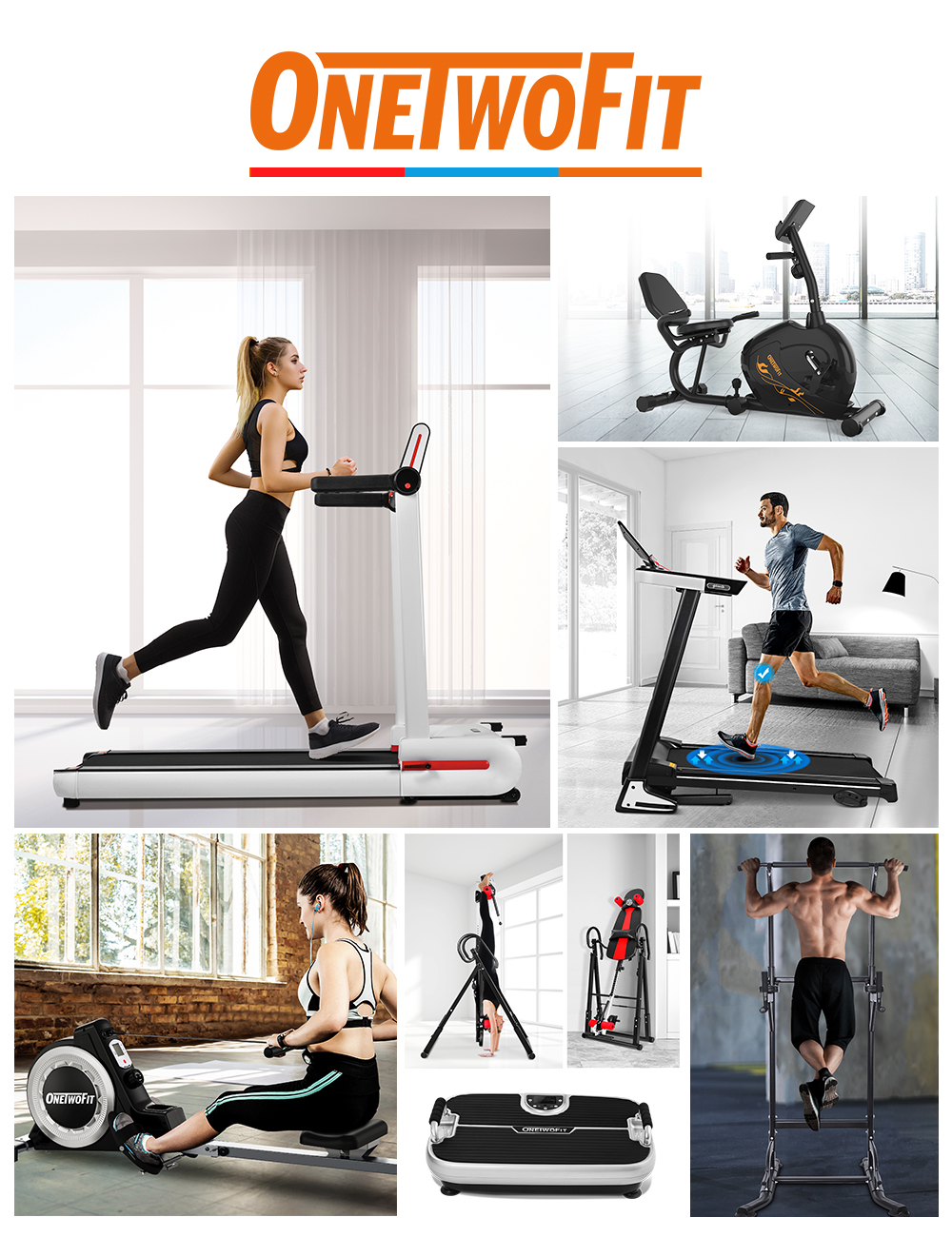 Mô tả OneTwoFit thanh tập xà đơn Pull Up Bar Chin Up Bar Multi-Grip Body Workout Bar - 6