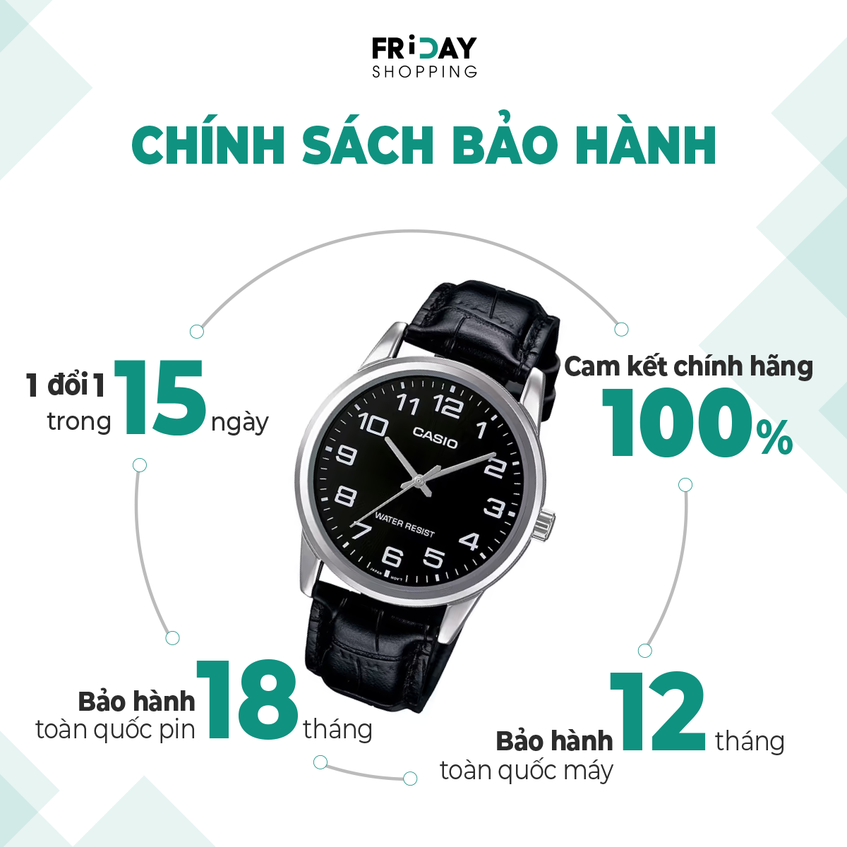 Mô tả Đồng Hồ Casio Nam MTP-V001L-1BUDF Mặt Tròn Màu Đen Dây Da Chính Hãng - 4