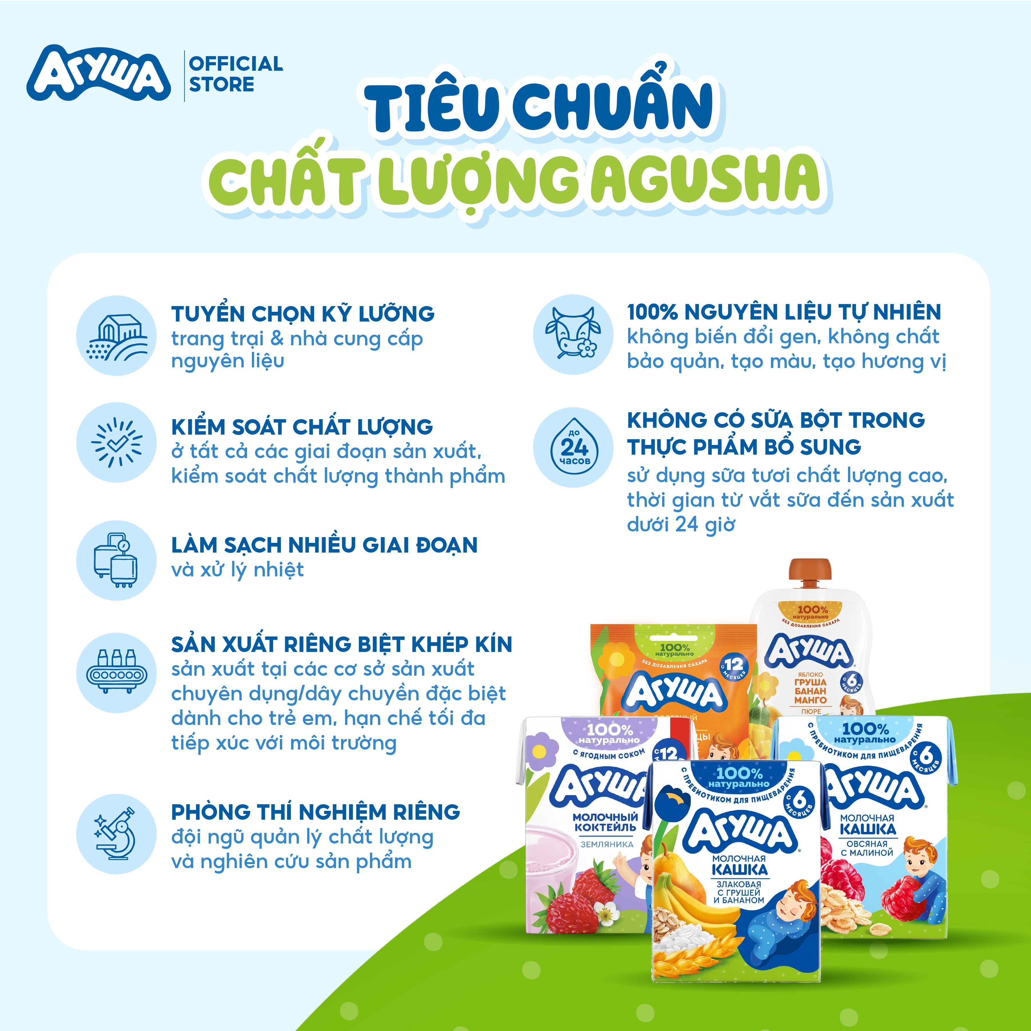 Mô tả Combo 10 hộp mix vị Sữa tươi dinh dưỡng bổ sung Canxi giúp bé phát triển toàn diện vị hoa quả Agusha 190ml/hộp - 1
