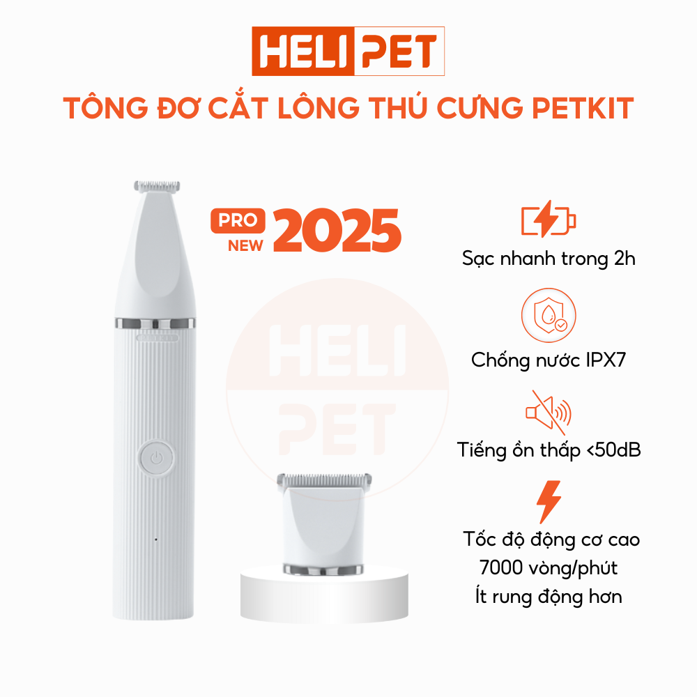 Mô tả Tông Đơ Đa Năng PETKIT 2in1 Pro 2025 Chuyên Dụng Cắt Tỉa Cạo Lông Cho Chó Mèo, Thú Cưng - HeLiPet - 1