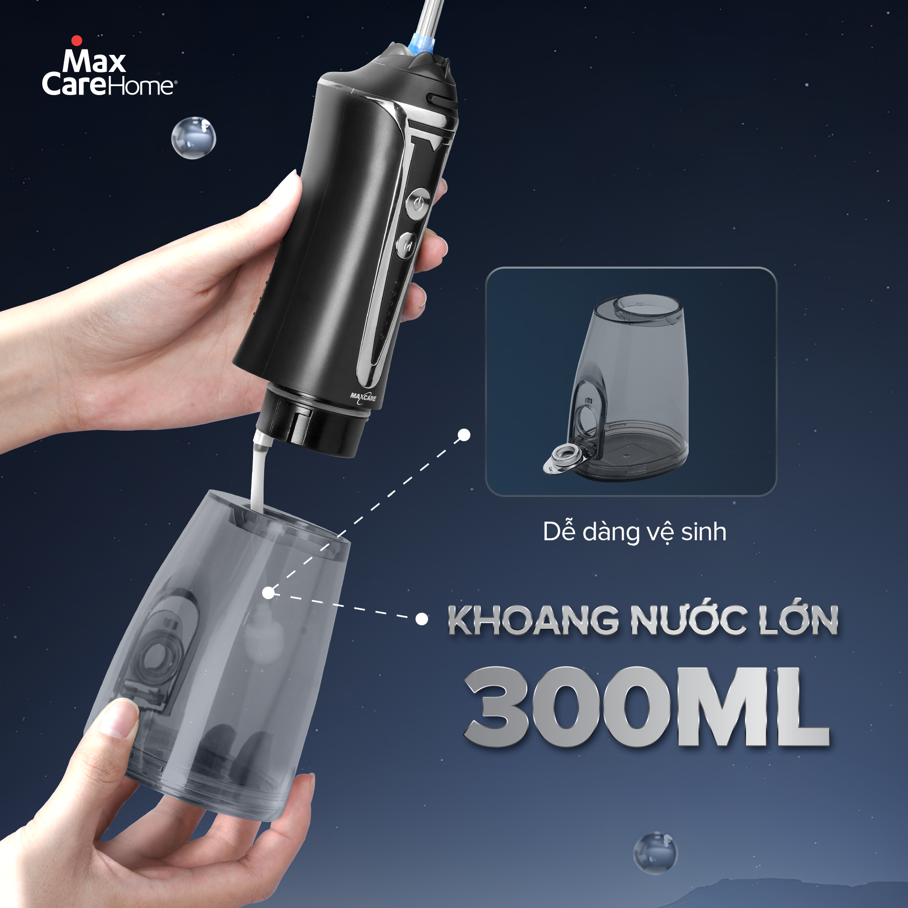 Mô tả Máy Tăm Nước Cầm Tay Công Nghệ Nhật Bản Maxcare Max468Prime 5 Chế Độ, Thiết Kế Nguyên Khối 300ml - 10