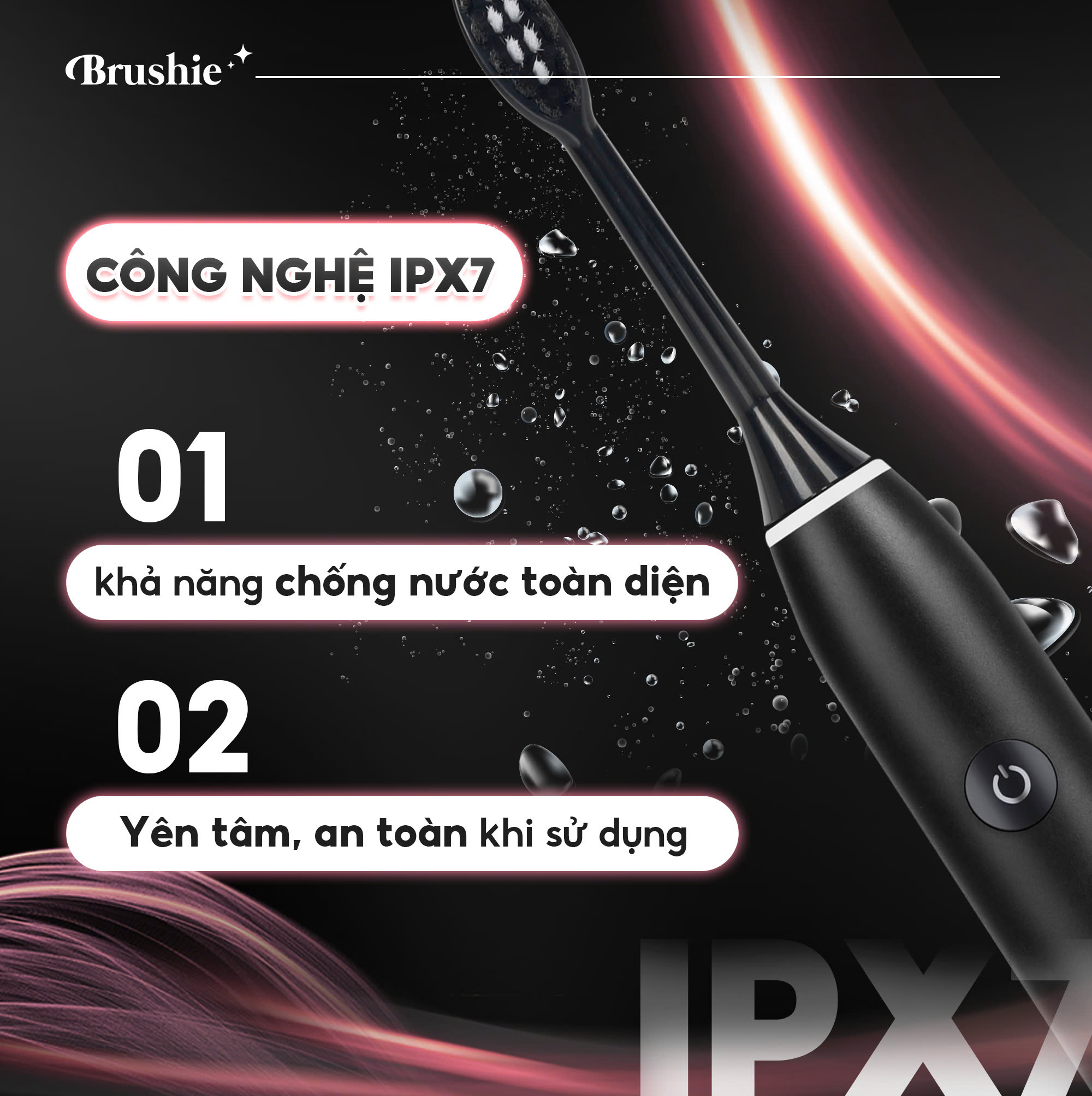 Mô tả Bàn chải điện Brushie Eco phiên bản tiết kiệm 2024 với 5 chế độ làm sạch phù hợp cả cho người niềng răng - 3
