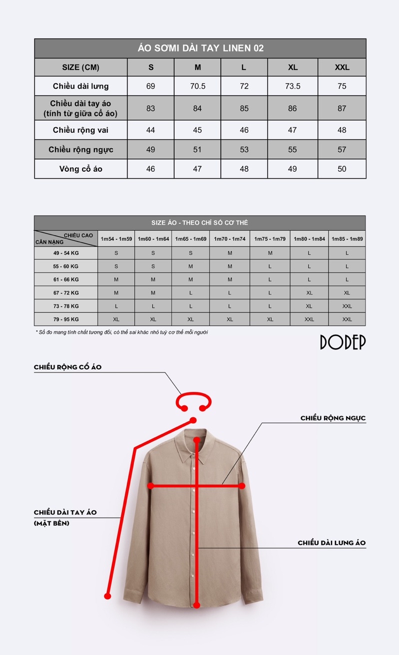 Mô tả DODEP Áo sơmi mi nam 100% linen premium tay dài màu tím Lavender - 1