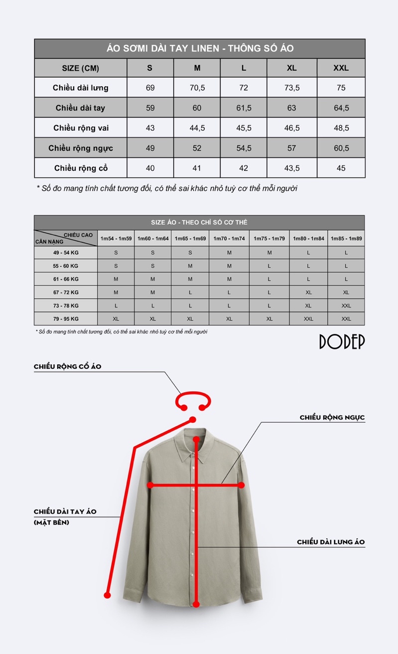 Mô tả DODEP Áo sơmi nam linen cotton tay dài kẻ sọc relaxed fit - 1