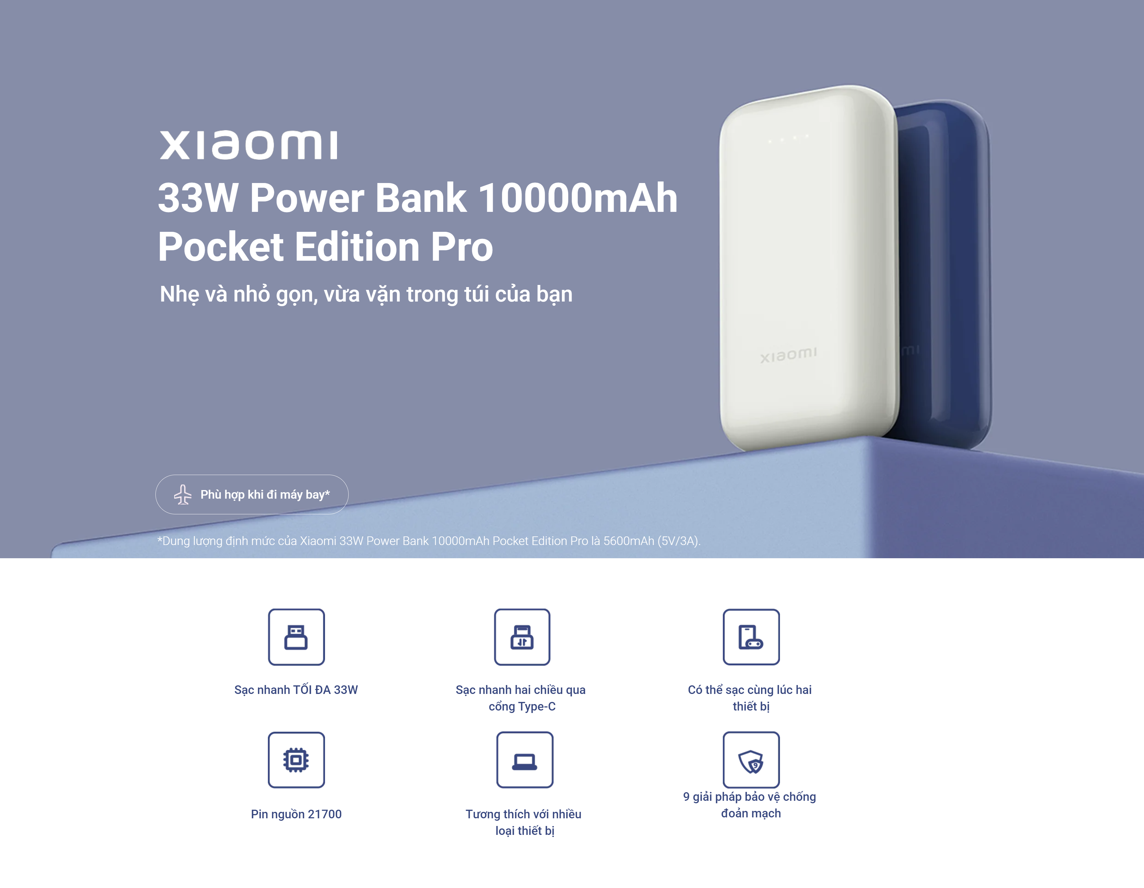 Pin sạc dự phòng Xiaomi 10000mah Type-C 33W Pocket Edition Pro - Hàng ...