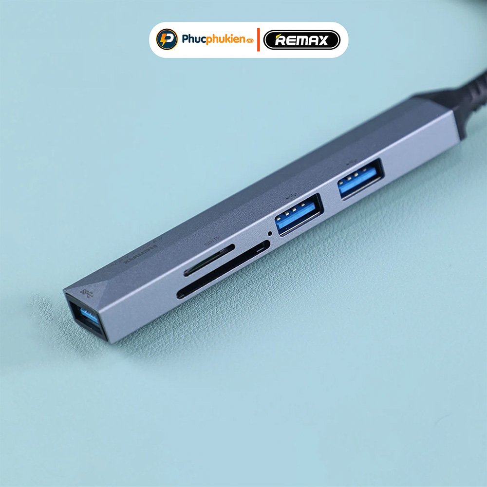 Mô tả Hub chuyển đổi tốc độ cao Remax RU-U7 5 in1 USB A - Type C ra USB 3.0, 2.0, thẻ nhớ - Phúc Phụ Kiện - 5