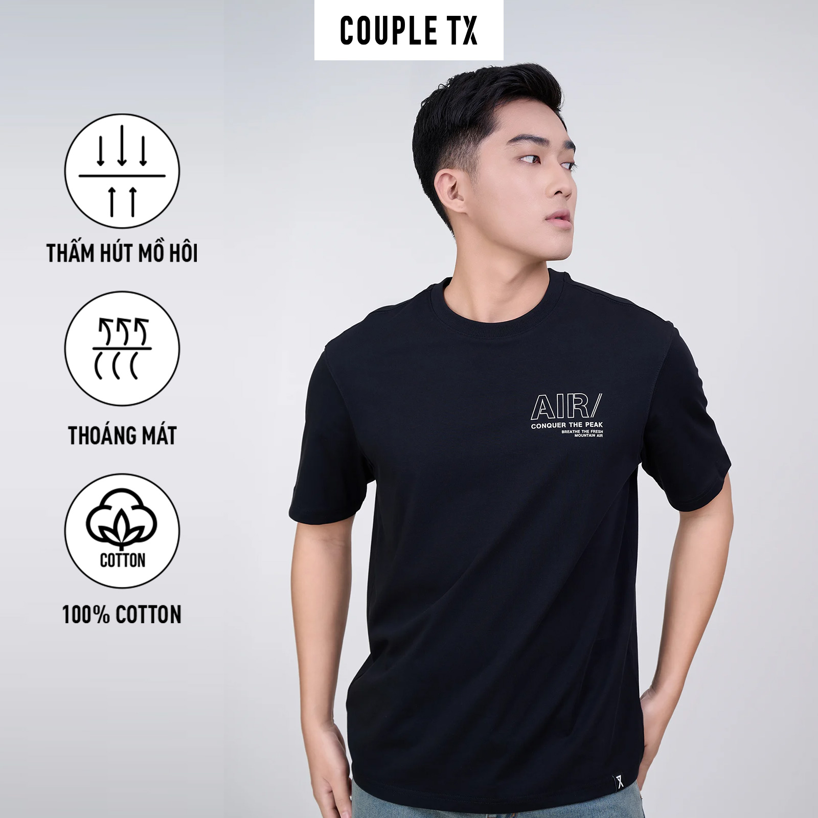 Áo Thun Gia Đình Couple TX Snow Moutain màu Đen