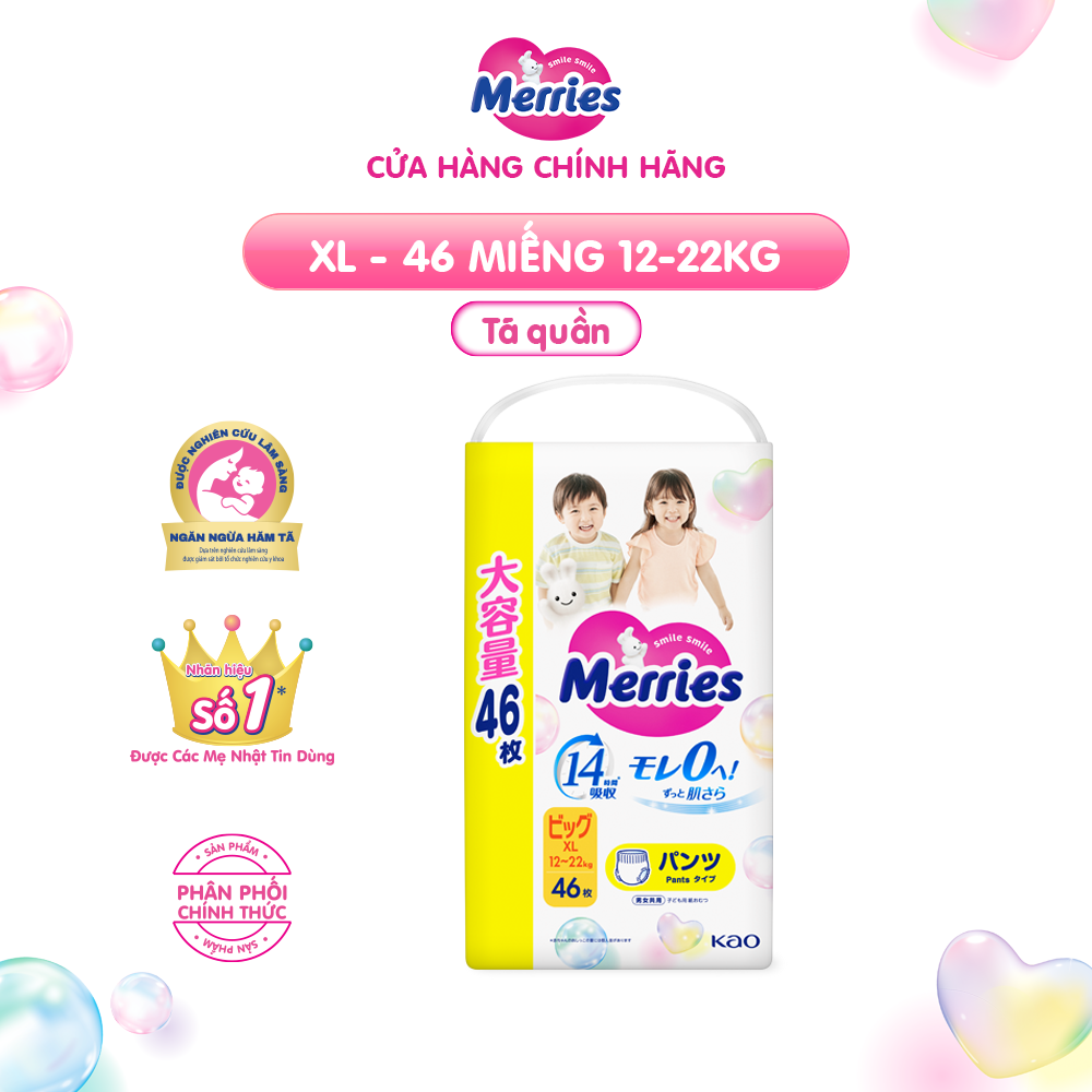 Mô tả Tã/bỉm quần Merries Jumbo Đủ Size L54/XL46/XXL30 - 1