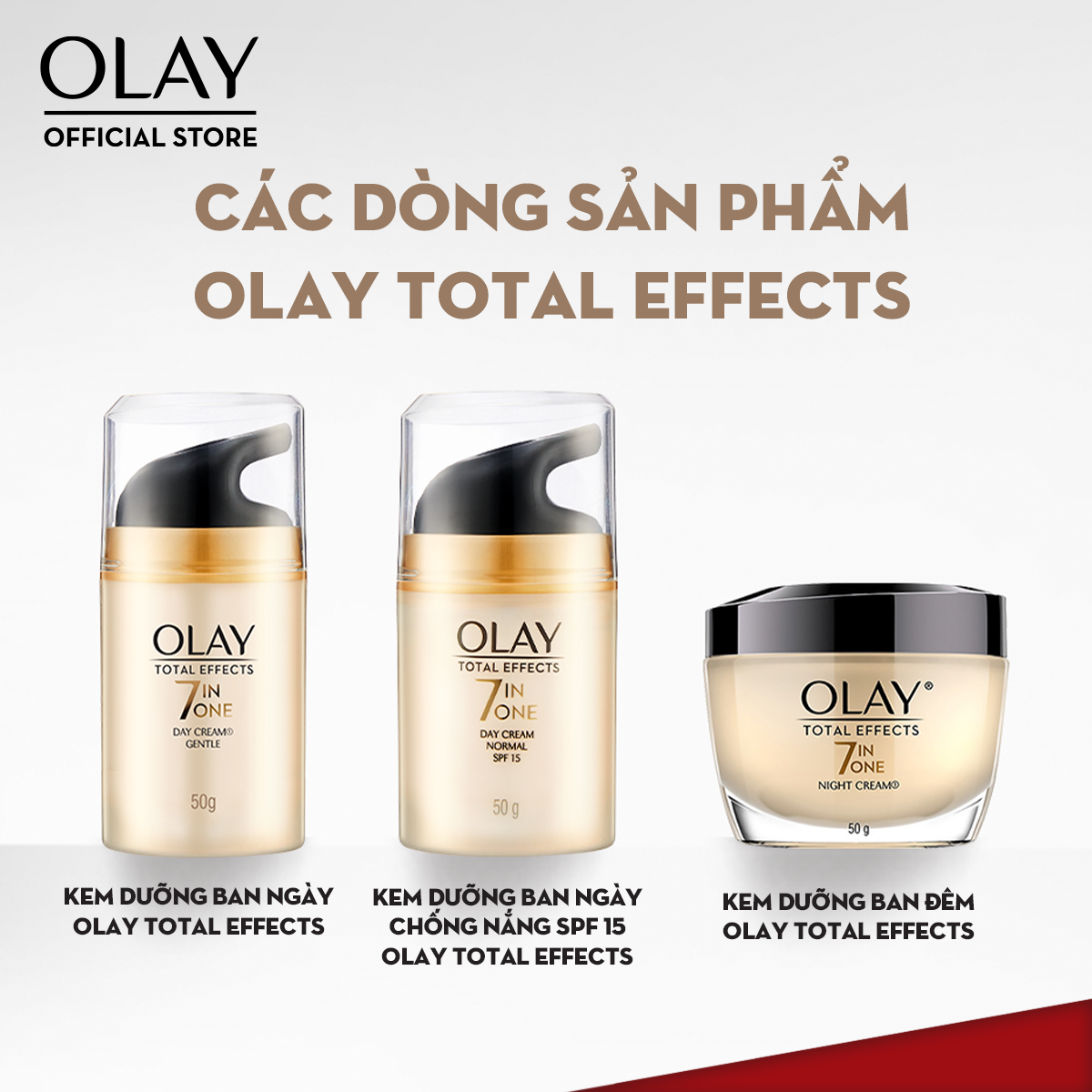 Mô tả Kem Dưỡng Ẩm OLAY TOTAL EFFECTS Ban Ngày Phục Hồi & Làm Chậm 7 Dấu Hiệu Lão Hóa SPF 15 50G - 5