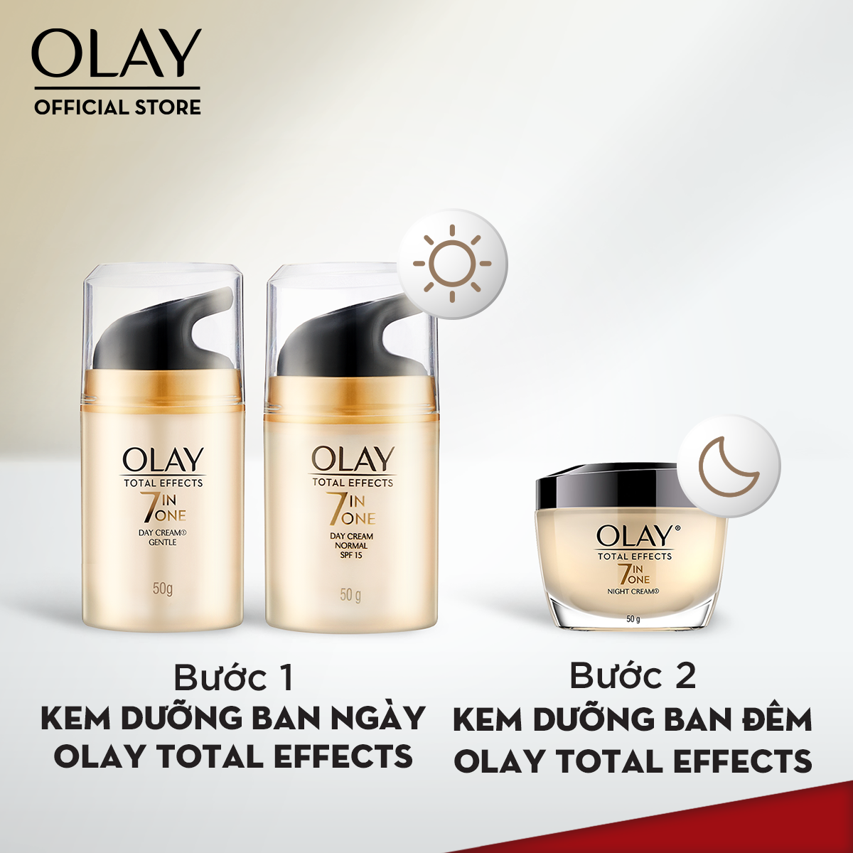 Mô tả Kem Dưỡng Ẩm OLAY TOTAL EFFECTS Ban Ngày Phục Hồi & Làm Chậm 7 Dấu Hiệu Lão Hóa SPF 15 50G - 6
