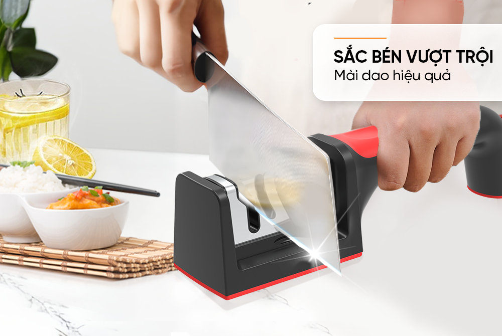 Mô tả Mài dao kéo cầm tay 4 rãnh Sunhouse KS-SH4 - Đế chống trượt an toàn - Mài sắc dao - Tay cầm tiện lợi - Dễ sử dụng - 2