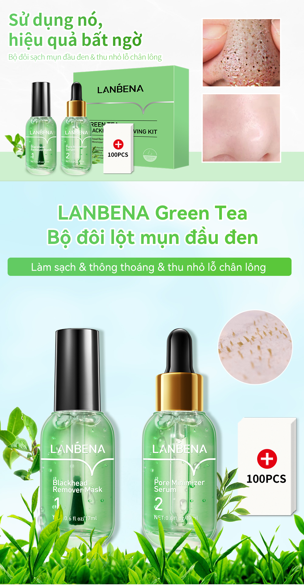 Lanbena Mặt Nạ Tẩy Mụn Đầu Đen Chuyên Nghiệp Serum Dưỡng Ẩm Se Khít Lỗ ...